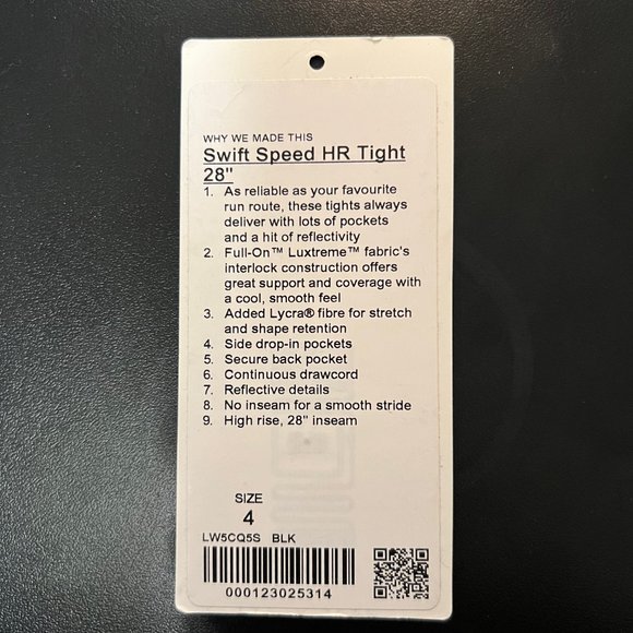Lululemon Swift Speed HR Tight 28" Black Size 4 - Picture 6 of 10